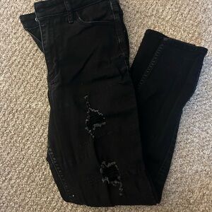 Hollister Black Skinny Jeans with Distressing